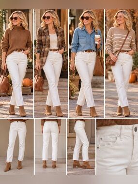 Banana Republic Women's White Midrise Straight Premium Jeans 99% Cotton
